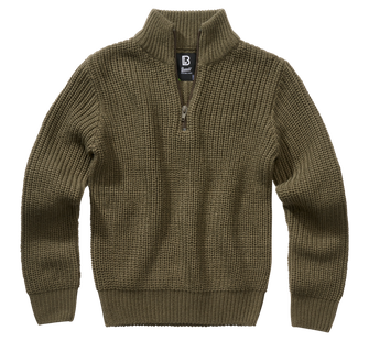 Branditov otroški pulover Marine Troyer, olivna