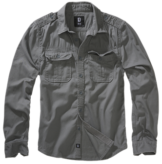 Brandit Vintage srajca z dolgimi rokavi, ogleno siva