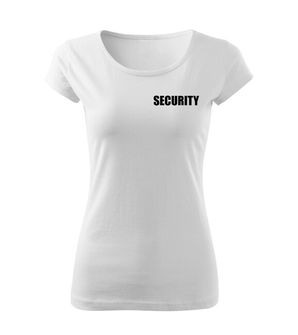 DRAGOWA ženska majica z napisom SECURITY,  bela