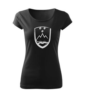 DRAGOWA ženska majica Grb Slovenije, črna