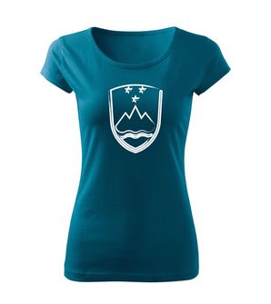 DRAGOWA ženska majica Grb Slovenije, petrol blue