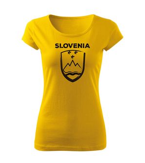 DRAGOWA ženska majica Grb Slovenije z napisom, rumena