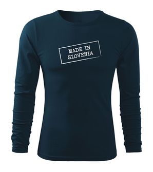 DRAGOWA Fit-T majica z dolgimi rokavi Made In Slovenia, temno modra