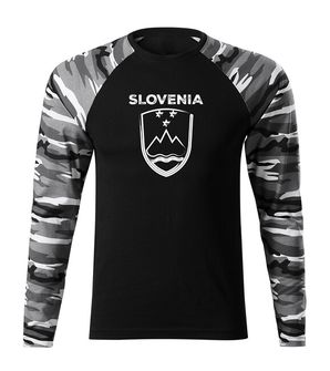 DRAGOWA Fit-T majica z dolgimi rokavi Grb Slovenije z napisom, metro