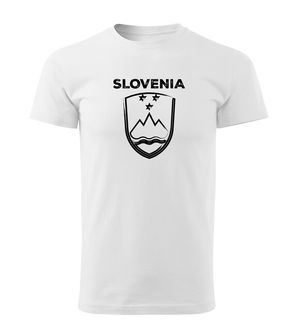DRAGOWA majica s kratkimi rokavi Grb Slovenije z napisom, bela