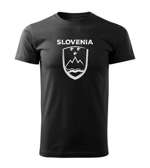 DRAGOWA majica s kratkimi rokavi Grb Slovenije z napisom, črna