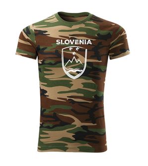 DRAGOWA majica s kratkimi rokavi Grb Slovenije z napisom, maskirna
