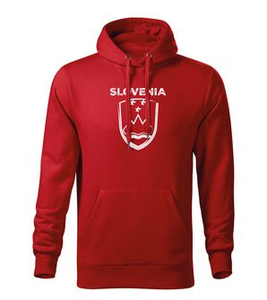 DRAGOWA moški pulover s kapuco Grb Slovenije z napisom, rdeča