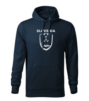 DRAGOWA moški pulover s kapuco Grb Slovenije z napisom, temno modra