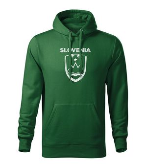 DRAGOWA moški pulover s kapuco Grb Slovenije z napisom, zelena