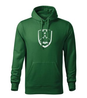 DRAGOWA moški pulover s kapuco Grb Slovenije, zelena