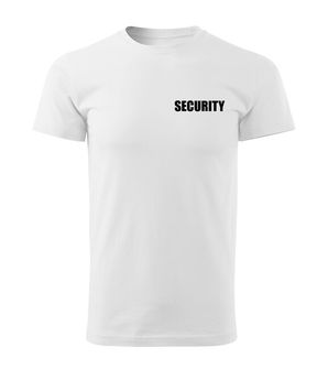DRAGOWA majica z napisom SECURITY,  bela