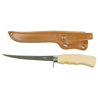 Fox Outdoor Classic nož za filetiranje, ročaj iz brezovega lesa, z ovojem