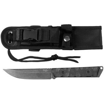 Fox Outdoor nož Fighter, črn, ročaj G10, z ovitkom
