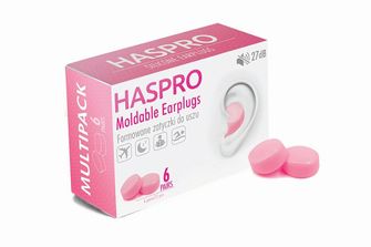 HASPRO 6P silikonski čepki za ušesa, rožnati