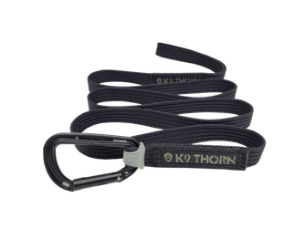 K9 Thorn povodec z vponko Petzl, črn, XL