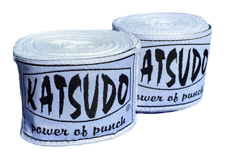 Katsudo elastične bandaže za boks 350cm, bele barve