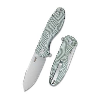 KUBEY Zapiralni nož Master Chief Green & White Damasc. G10