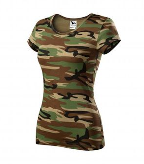 Malfini Camouflage ženska majica v maskirni izvedbi, brown
