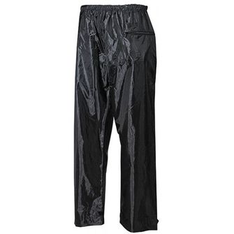 MFH Vodoodporne poliestrske hlače s PVC, črne