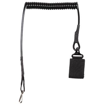 MFH Varnostni kabel za pištolo, s karabinom, črn