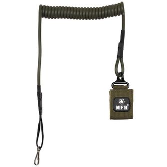 MFH Varnostni kabel za pištole, s karabinom, zelene barve