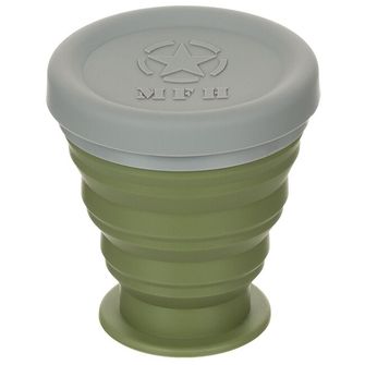 MFH Zložljiva skodelica s pokrovom, silikonska, OD zelena, 200 ml
