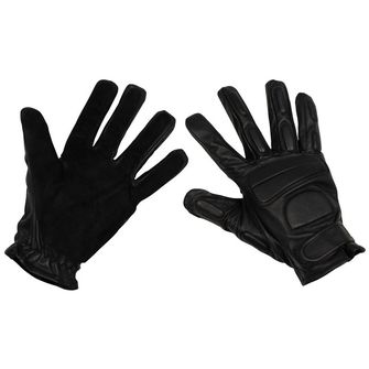 MFH Widlle črne usnjene rokavice z oblazinjenjem