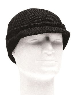 Mil-tec pletena kapa s šiltom, črna