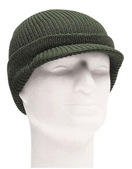 Mil-tec pletena kapa s šiltom, olivno zelena