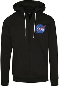 NASA Southpole moški pulover na zadrgo s kapuco, črn