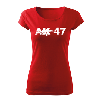 DRAGOWA ženska kratka majica ak47, rdeča 150g/m2