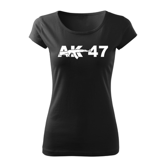 DRAGOWA ženska kratka majica ak47, črna 150g/m2