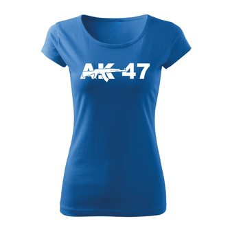 DRAGOWA ženska kratka majica ak47, modra 150g/m2