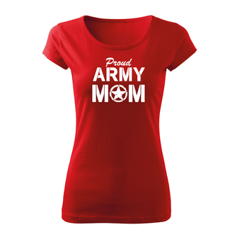 DRAGOWA ženska kratka majica army mom, rdeča 150g/m2
