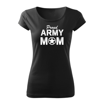 DRAGOWA ženska kratka majica army mom, črna 150g/m2