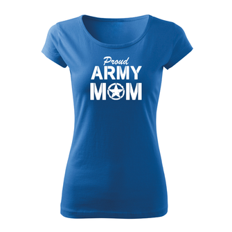 DRAGOWA ženska kratka majica army mom, modra 150g/m2