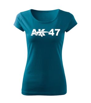 DRAGOWA ženska majica ak47, petrol blue 150g/m2