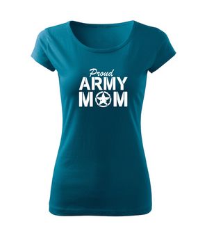 DRAGOWA ženska majica army mom, petrol blue 150g/m2