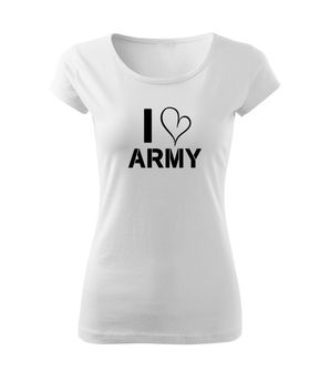 DRAGOWA ženska majica i love army, bela 150g/m2