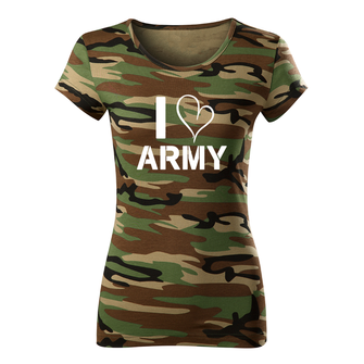 DRAGOWA ženska majica i love army, kamuflažna 150g/m2