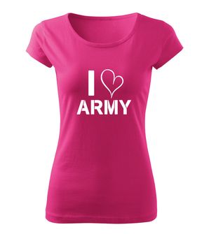 DRAGOWA ženska majica i love army, roza 150g/m2