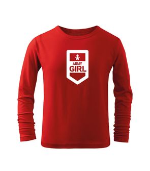 DRAGOWA otroška majica z dolgimi rokavi Army girl, rdeča