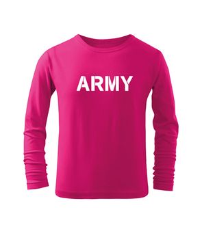 DRAGOWA otroška majica z dolgimi rokavi Army, roza