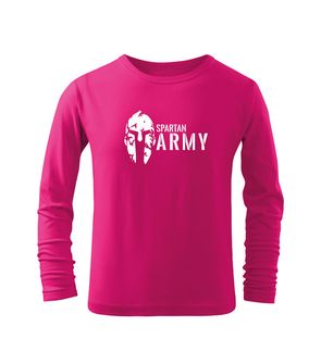 DRAGOWA otroška majica z dolgimi rokavi Spartan army, roza