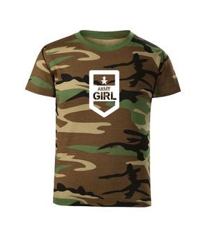 DRAGOWA Otroška majica s kratkimi rokavi Army girl, maskirna