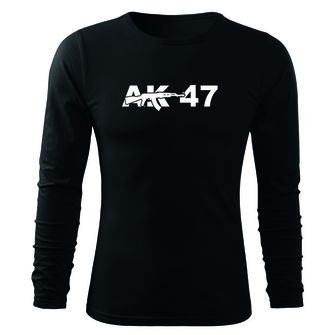 DRAGOWA Fit-T majica z dolgimi rokavi ak47, črna 160g/m2