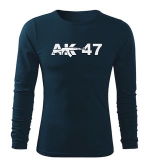 DRAGOWA Fit-T majica z dolgimi rokavi ak47, temno modra 160g/m2