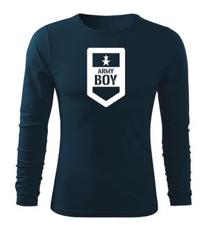 DRAGOWA Fit-T majica z dolgimi rokavi army boy, temno modra 160g/m2