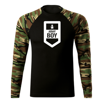 DRAGOWA Fit-T majica z dolgimi rokavi army boy, woodland 160g/m2